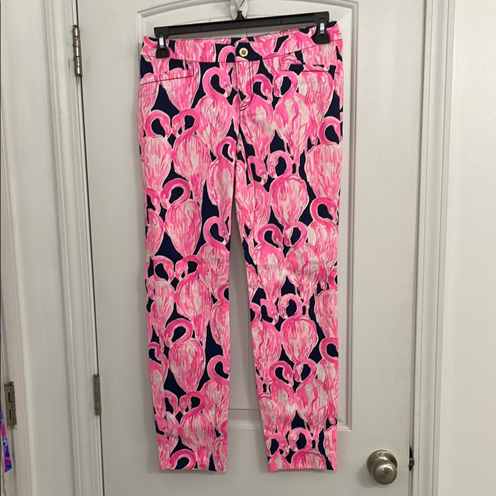 Lilly Pulitzer Pink and Navy Flamingo Pants